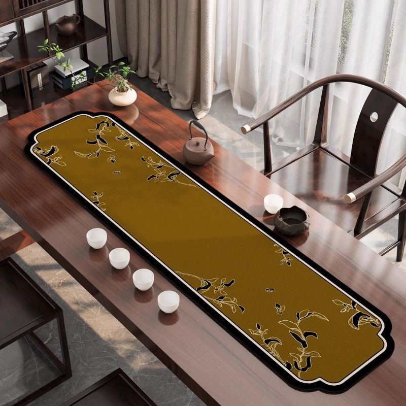 Table runner new Chinese tea table classical tea table mat absorbent tea table mat waterproof mat 77AH01