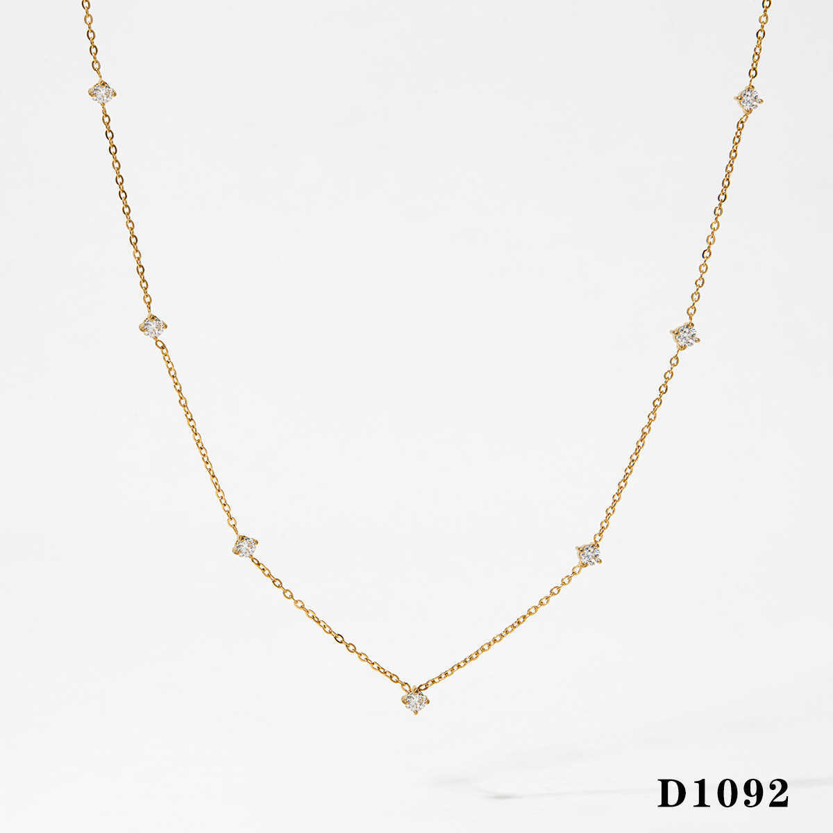 Gentle Wind Zircon Necklace Bracelet Foot Chain Set Small Fresh Advanced Simple Super Fairy Sweet Advanced Jewelry Set W250312