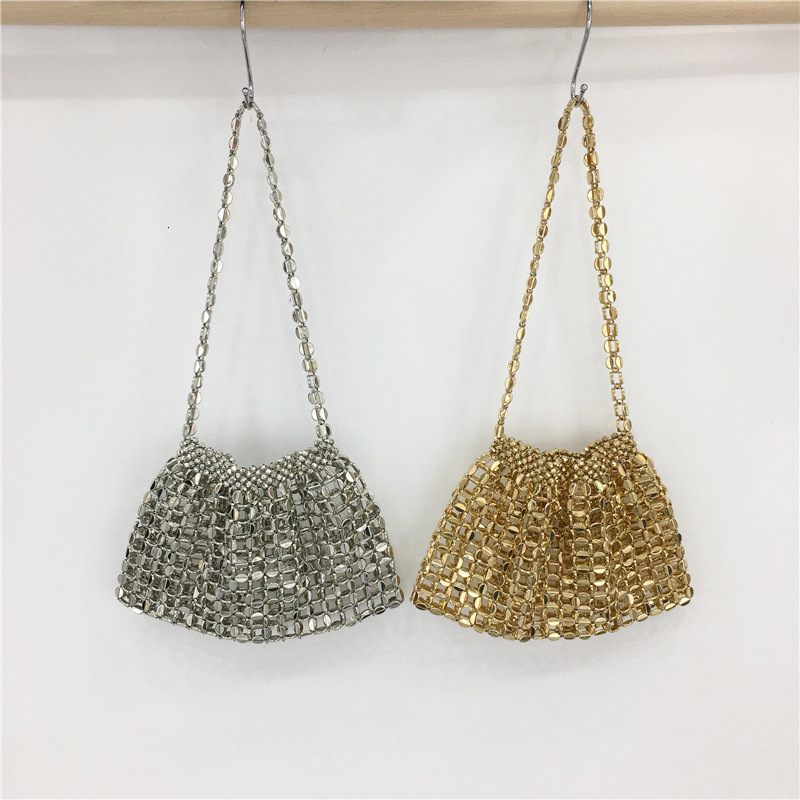 This Season s New Fashion Designer BG Shiny Handmade Bead Woven Melon Seed Bag 2025 Popular Women s Hand held Armpit Bag Crossbody Bag