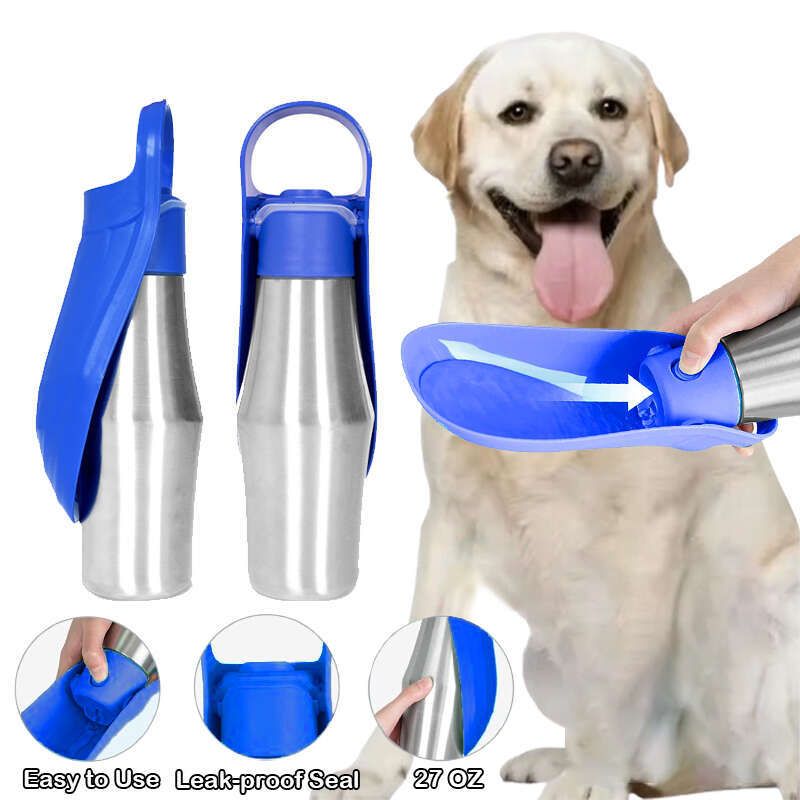 Dog Water Bottle Portable Stainless Steel Convenient Pet Water Dispenser Leak Proof Puppy Travel Water Bowl for Dog