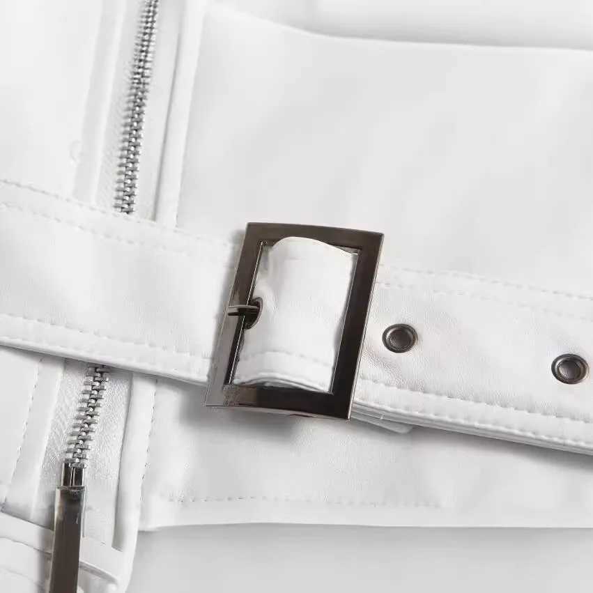 2025 Hot selling white leather jacket mens coat PU mens boutique foreign tradeT250311