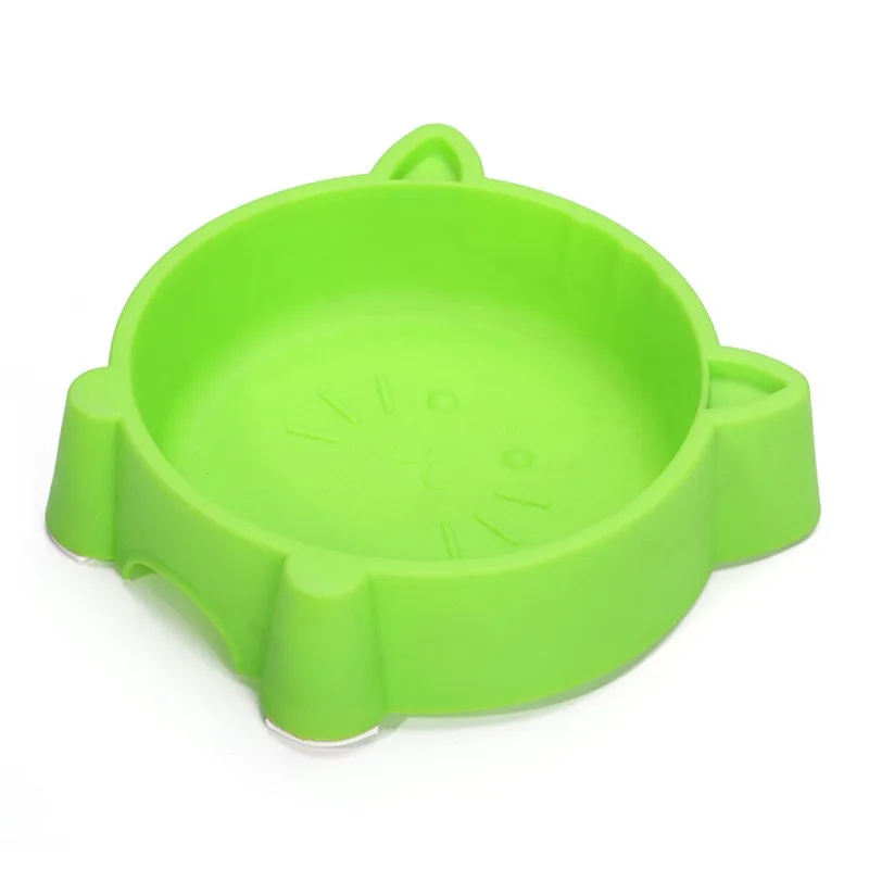 1pcs Pet Bowl Feeders Creative Non-Slip Portable Plastic Cute Cat Face Multipurpose Cat Bowl Dog Bowls Water Bowls Pet Supplies