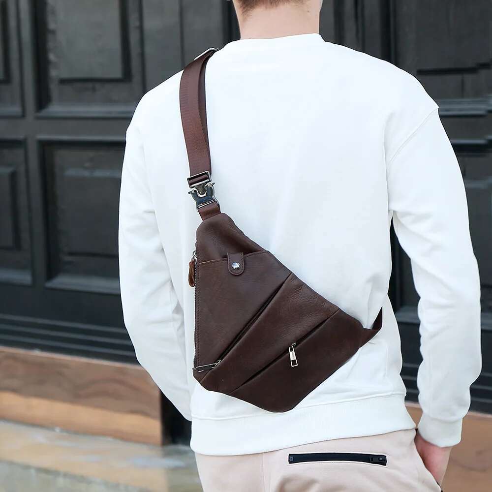 JOYIR High Quality Genuine Leather Messenger Casual Crossbody Fashion Men's Handbag Men Chest Male Shoulder Bag