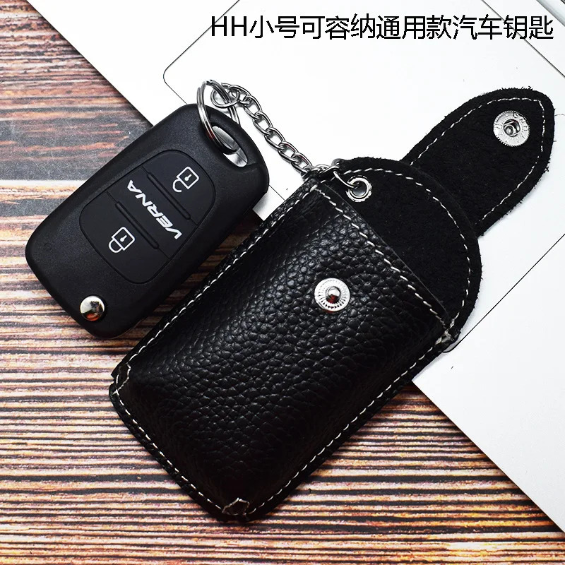 Genuine Leather Smart Key Holder Wearable Belt Car Key Wallet Organizer Keychain Storage Bag Housekeeper Bag Cover Hasp Key Case 250311