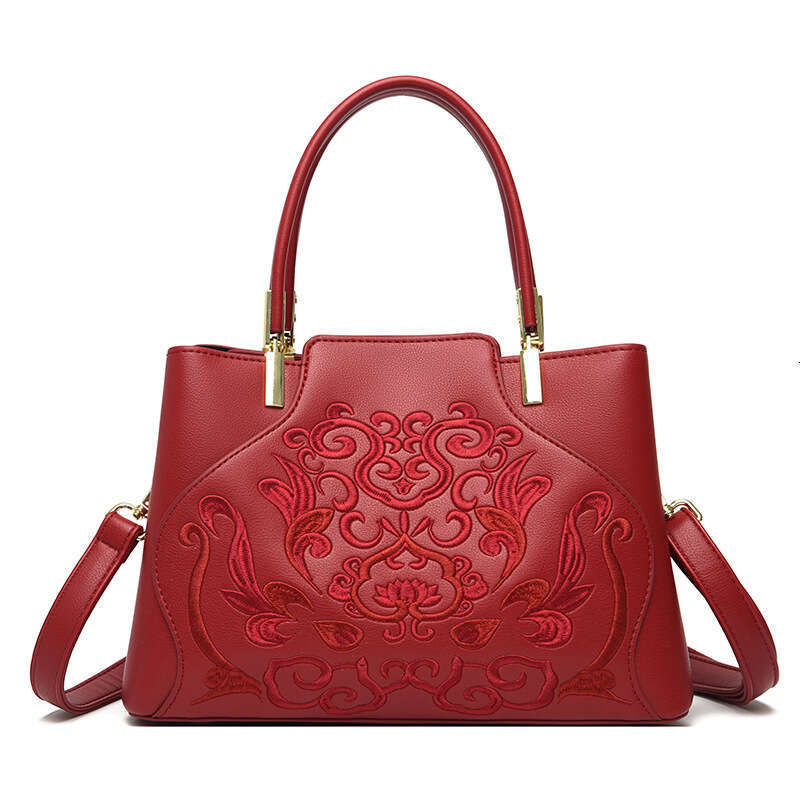 Women's Bags handbag Wedd bag with national style embroidery, festive red bride's wedd bag, fashionable grand, joyful mother-in-law handbag,