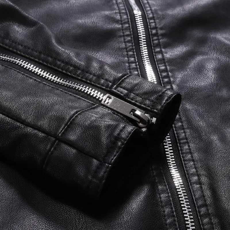 Men Faux Leather Jacket Motorcycle 8Xl Mens Jackets Black Jaqueta De Couro Masculina Outwear Male Pu Leather Mens Coats BrandT250311