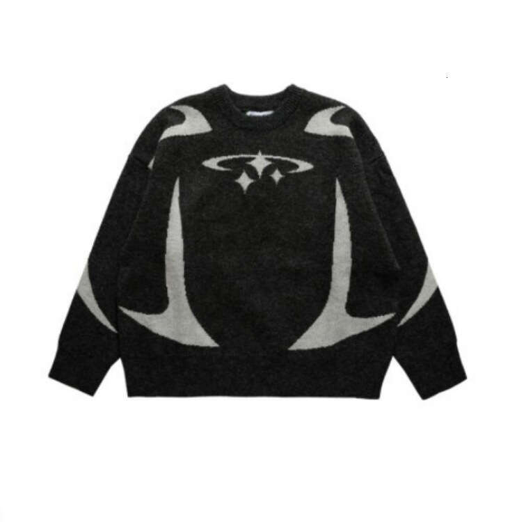 Y2k Temperament Commuter Women's Loose Casual Versatile Round Neck Outerwear Trendy Brand Knitted Sweater