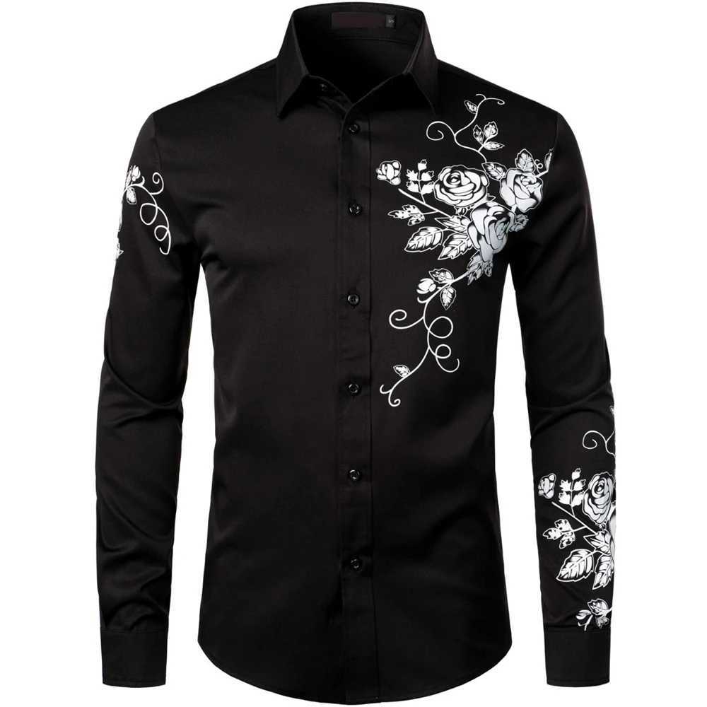 Mens Long Sleeve Shirts Casual Shirts Elegant Fashion Mens Clothes 2024 Mens Trendy Clothes Oversized Printed Long Sleeves W250312