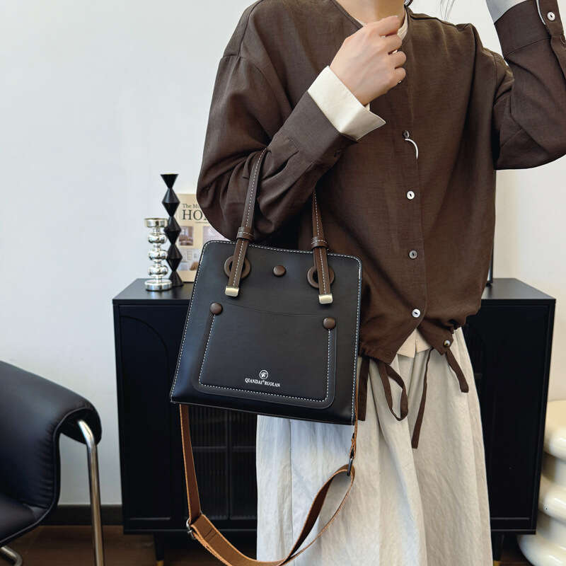 Women's Bags handbag Shoulder for autumn and winter, women's new fashionable contrasting color handbag, large capacity high-end sensory comm