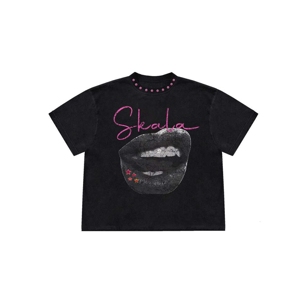 American style personalized art graffiti T-shirt trendy brand unisex short sleeved top