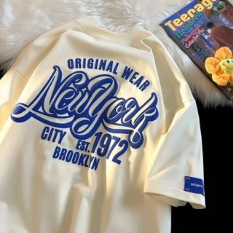 8XL Korean loose accessories fashionable American retro letter Tshirt soft casual men multifunctional couple set 250312