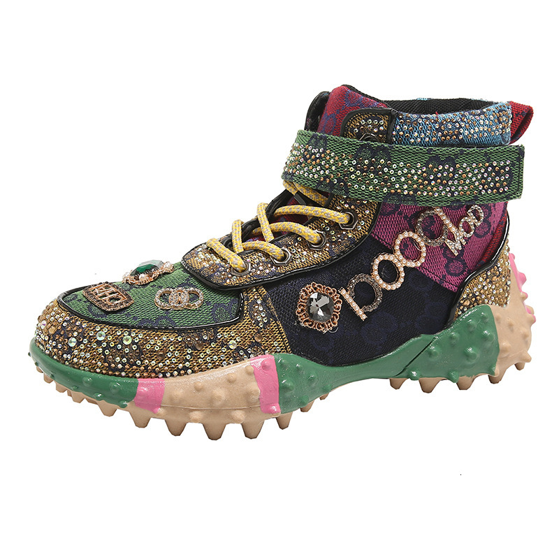Ladies' Designer Water Diamond Durian Shoes 2025 Spring And Summer New Trend Fashionable Casual Sports Breathable Single Shoes For Women