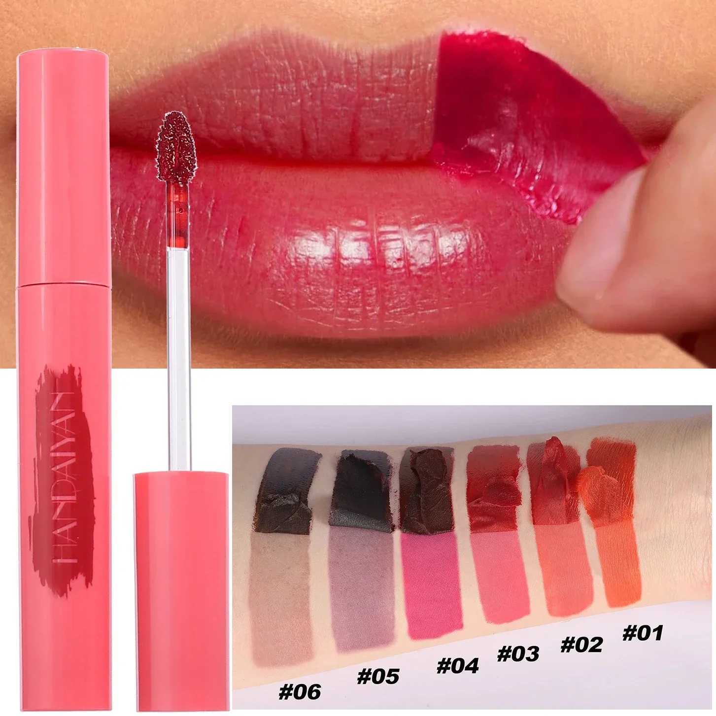 Skinning tattoo facial mask glossy lip liner waterproof lasting matte lip color reddish brown outline tearing lip color W250312