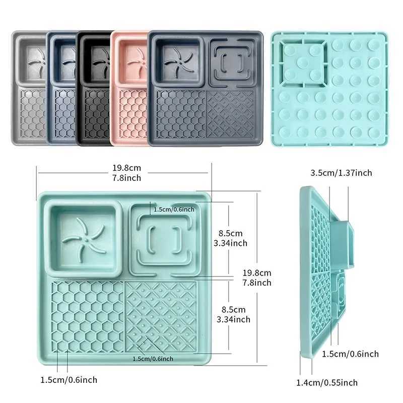 Cat Slow Feeding Mat Dog Lick Mats Pet Dinner Plate Food Grade Silicone Cat and Dog Tableware Sucker Type Slow Food Bowl