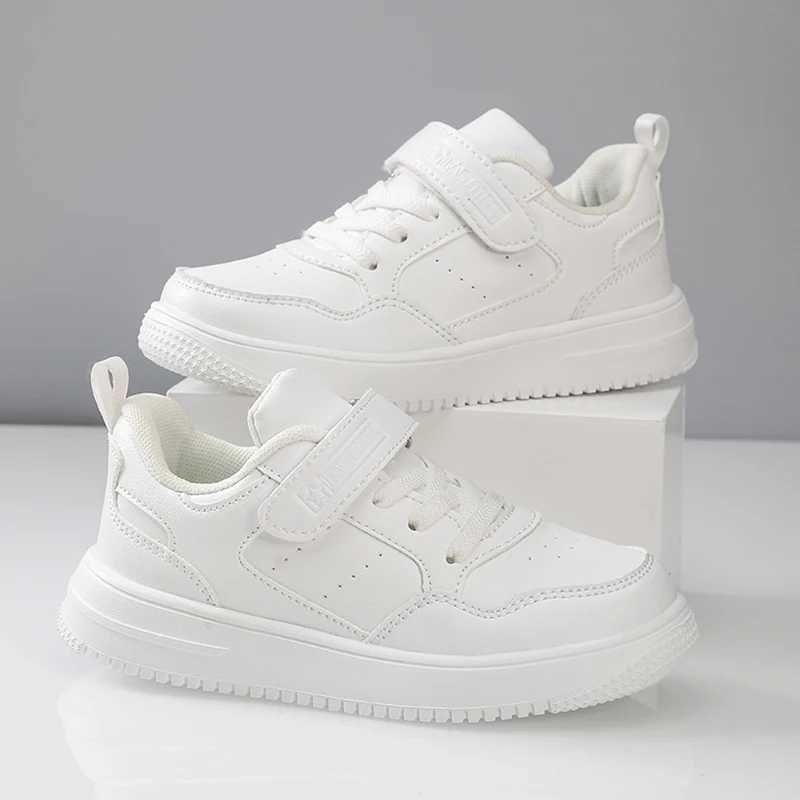 Childrens sports shoes fashionable white sports and leisure shoes boys and girls anti slip tennis outdoor comfortable walking shoes Z250312
