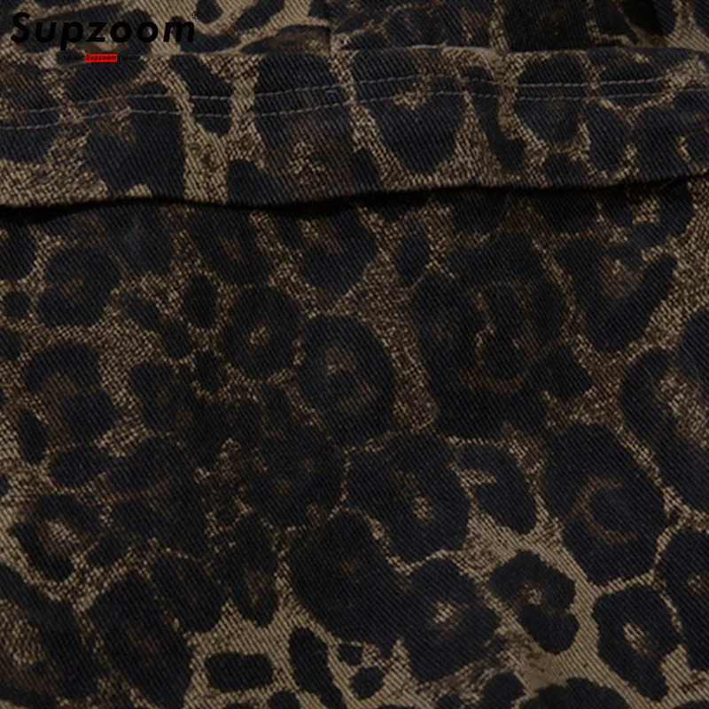 Supzoom Arrival Summer Loose Casual High Street Trendy Leopard print Stitching Pocket Personalized Workwear Shorts Men 250310