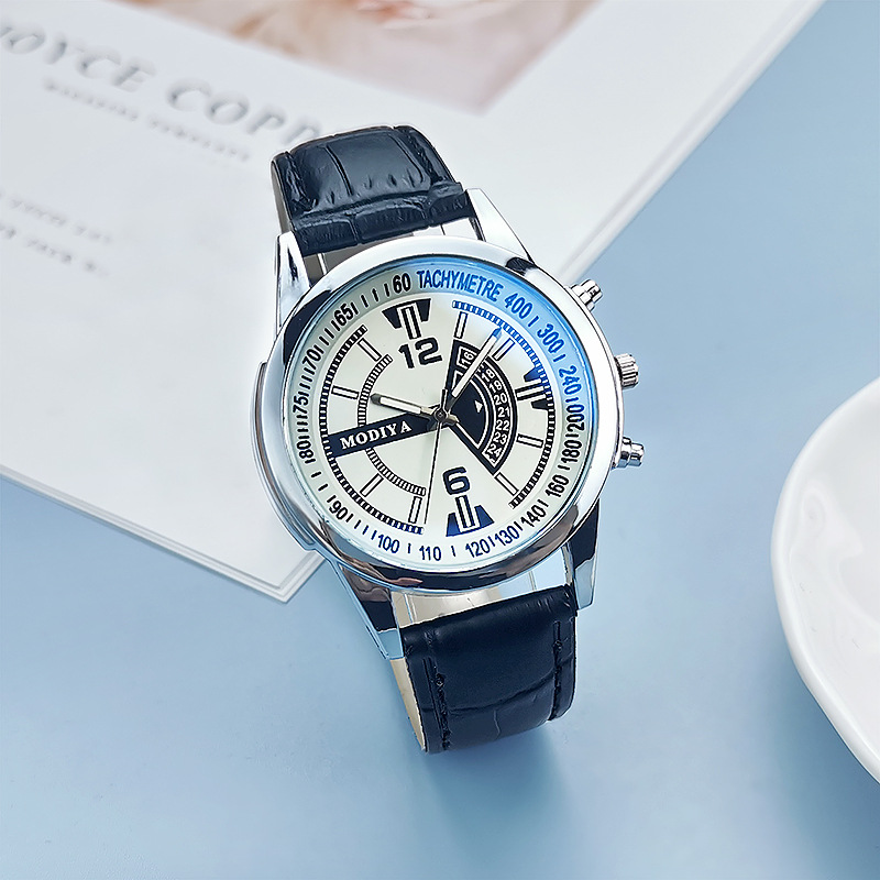 Stylish Mens Quartz Watch with Blue Light Glass Belt for Fashionable Men Trendy and Decorative Timepiece for Everyday Wear
