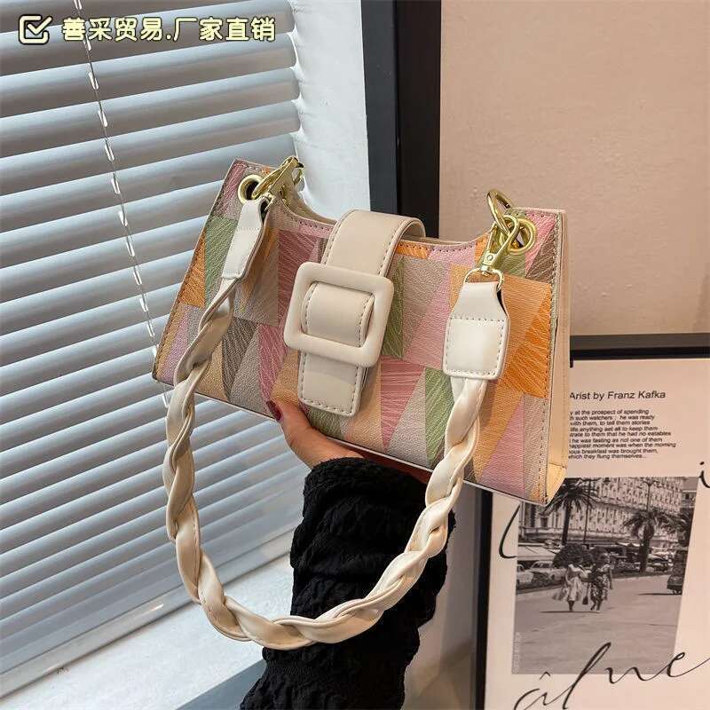 Women's Fashion Handbags French Niche Underarm Bag Colorful Shoulder Baginsversatile Internet Celebrity High-Quality Texture