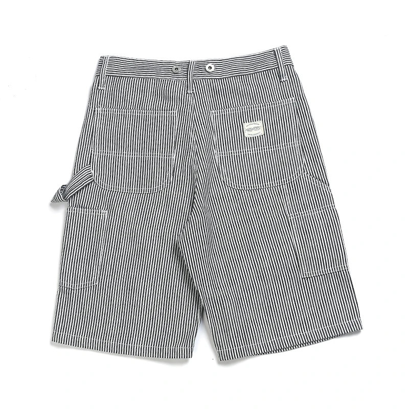 railway stripe X Y type Camisol shorts canvas work clothes pendant pants summer natural denim bib cover 250312