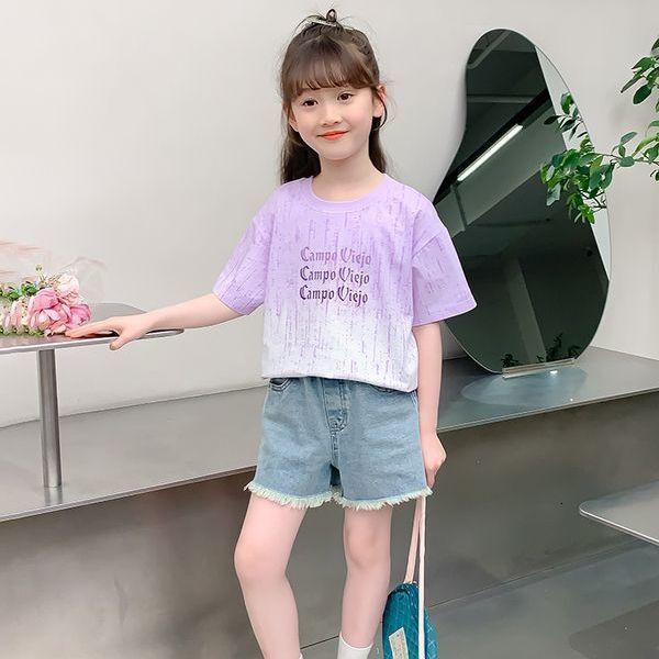 Ddmyshoesvip Short T Shirt New Fashionable Girls Dress Internet Celebrity Fashion Top Summer Half Sleeved Children S Wear