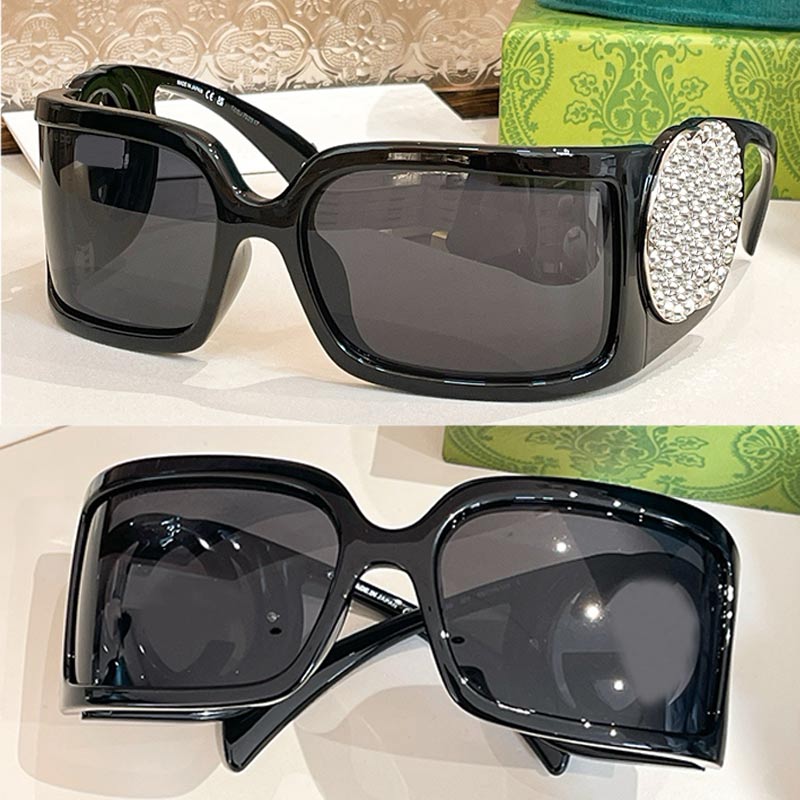 Designer Women Rectangular Frame Sunglasses GG1899S Luxury Womens Mask Sunglasses Curved Frame Inlaid with Crystal Logo UV400 Cruise2025 Series New Eyewear