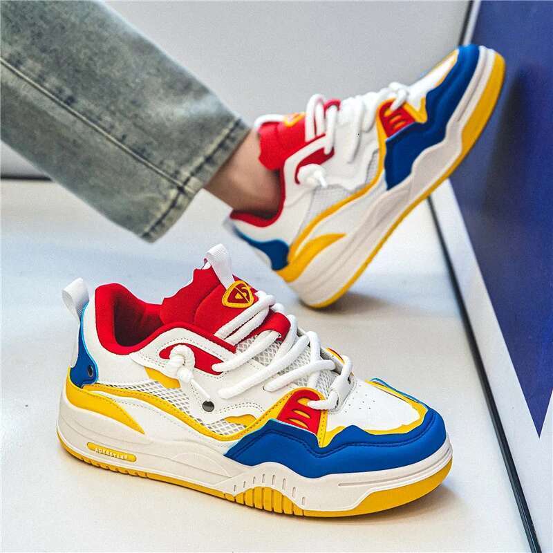 Trendy Men Original Skate Fashion Colorful Designer Sneakers Hip Hop Platform Men's Skateboard Shoes
