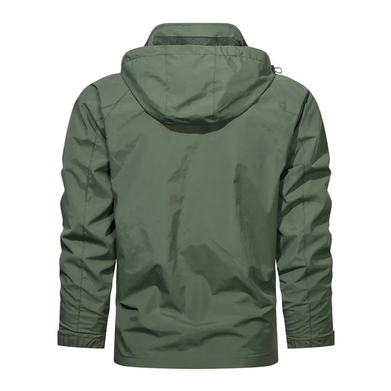 spring thin windproof jacket mens solid color Hoodee outdoor 250312