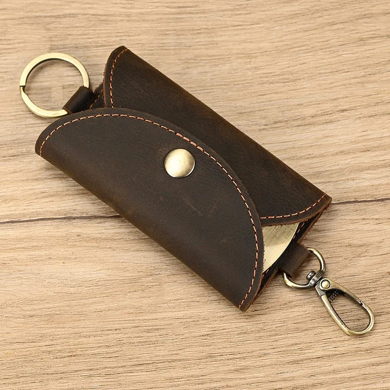 Key Wallet Leather Butler Bracket Car Keychain Keyholder Bag Neutral Wallet Cover Simple Solid Color Storage Bag 250311