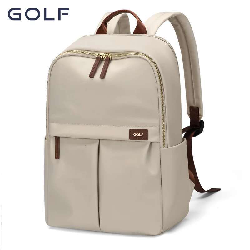 GOLF Women's Simple Commuting Travel Computer Backpack Canvas Large Capacity Student Backpack 16 Inch Laptop Computer