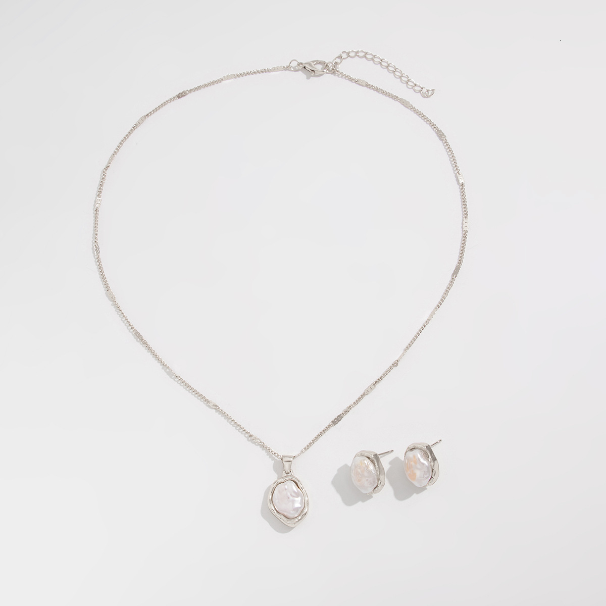 Temperament Imitation Pearl Pendant Necklace Jewelry Women's High Sense Earrings Necklace Set Jewelry for Women