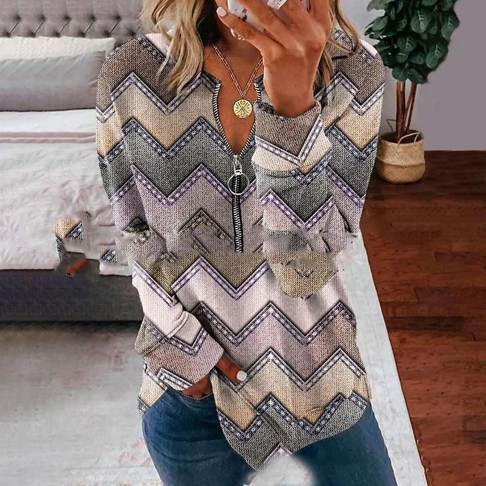 Striped Women Fashion Zipper Hoodies Y2k Casual Sweatshirt Zip Up Hoodie Oversized Sudaderas Lattice Coats Ladies Sweats