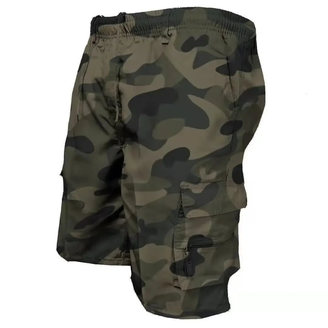 Summer Mens Cargo Pants Brushed Tactical Loose Printed Running Shorts 250312