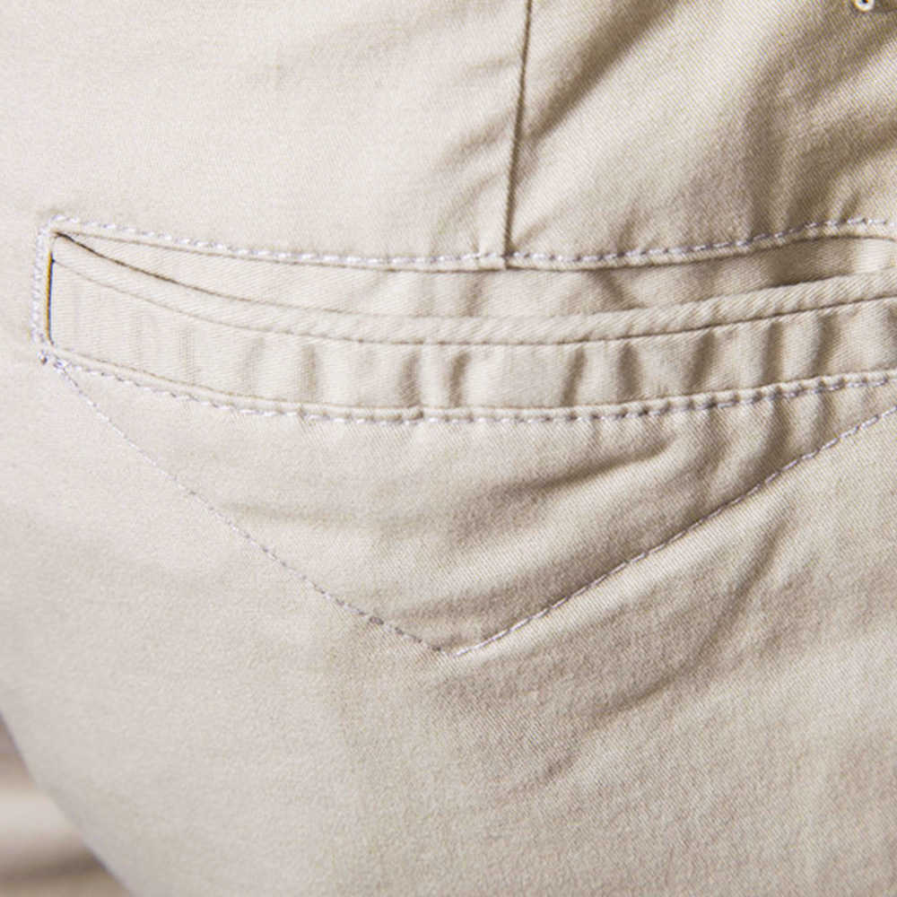 Summer new cotton casual shorts mens straight leg slim fit five quarter pants plus size solid color mens clothing T250311