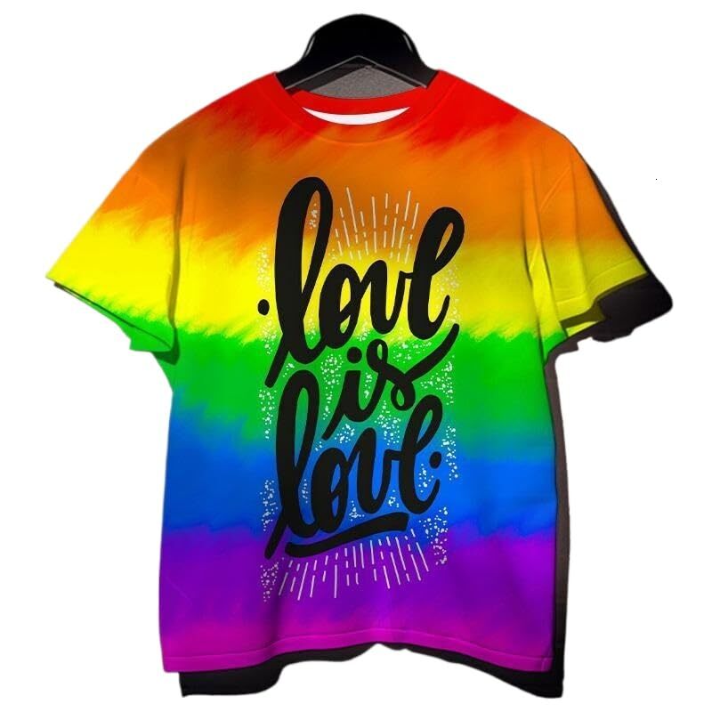 Mens T shirt Rainbow Pattern 3D Printing T Shirt Fashion Men Women LGBT Pride Short Sleeve Harajuku Style Casual Gays Casual tops summer clothes cool