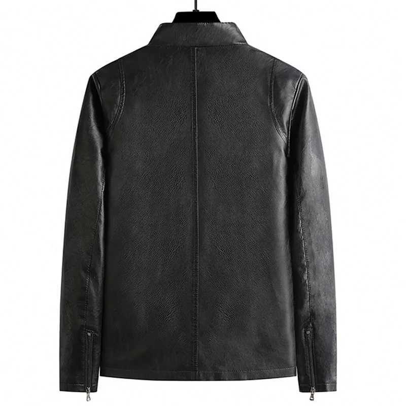 Spring Autumn Men Jacket Black Leather Coat Concise Young Man Bomber Jackets Zipper Leather Jacket for Men Plus Size M-5XL MY266T250311