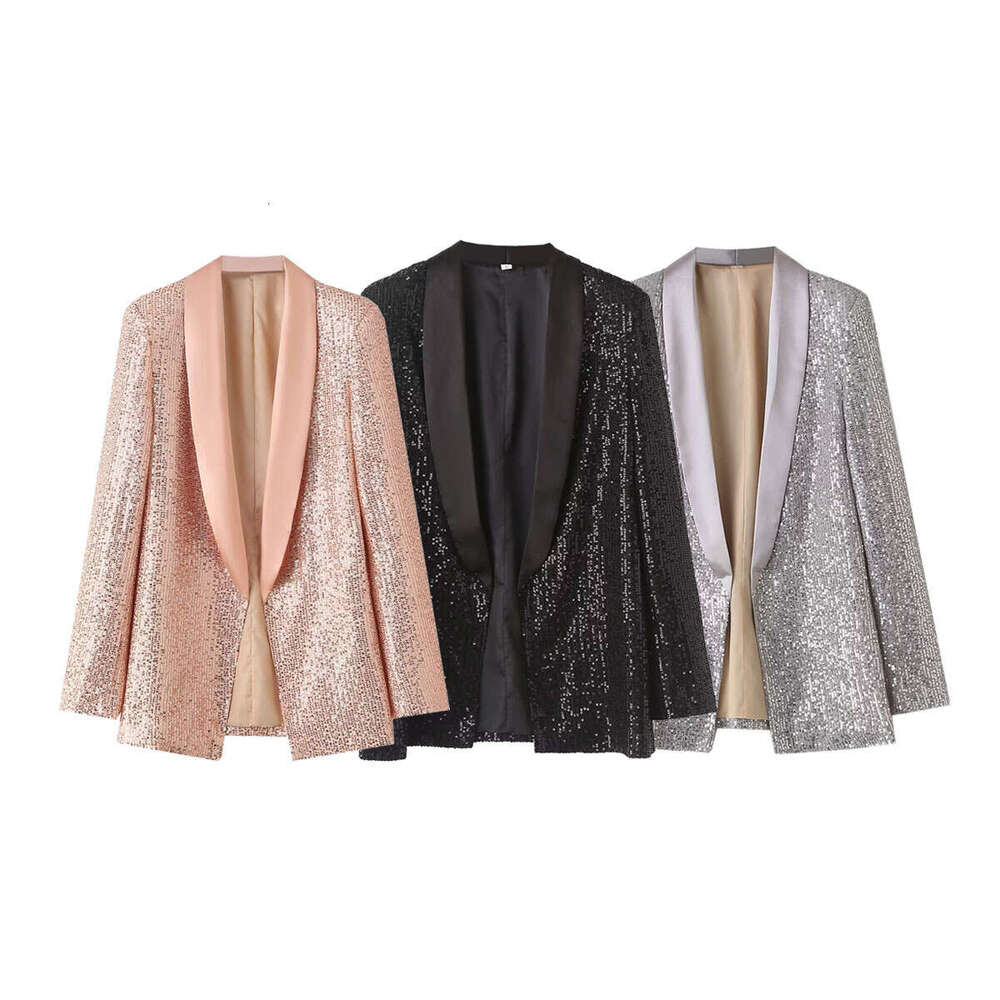 Y2k2024 Spring New Fashionable Street Loose Cardigan Shining Suit Coat B1281