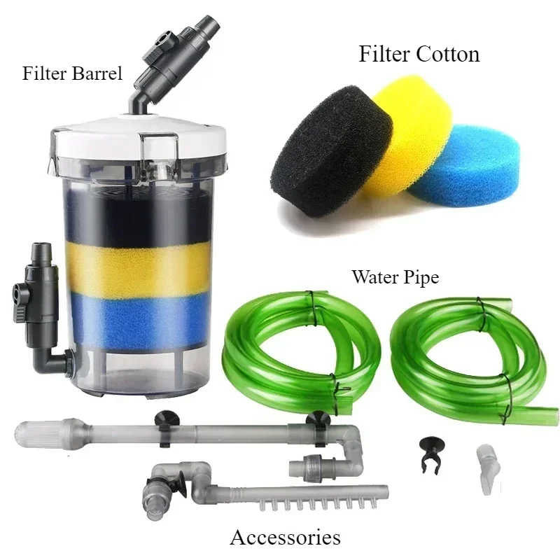 Aquarium Filter Ultra-quiet External Aquarium Water Pump Filter Barrel Fish Tank Filtro Aquario 110V-220V / HW-602 / HW-603