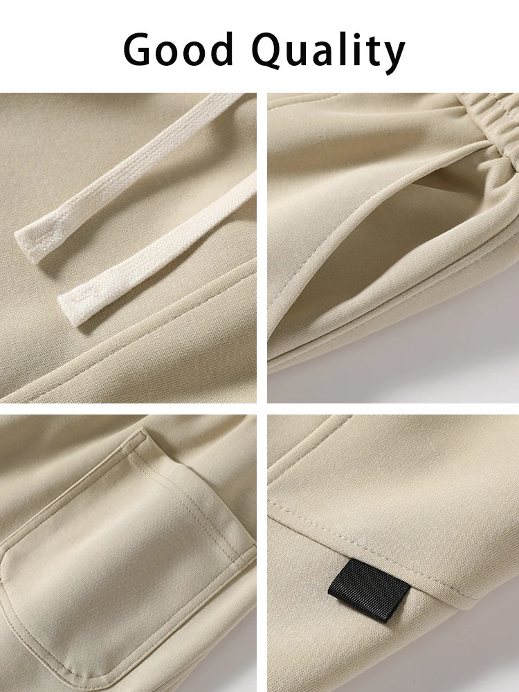 Summer Mens Shorts Casual Loose Knit Sweats Short Drawstring Waist Beach Bottoms Sportswear Workout Cotton Shorts 250310