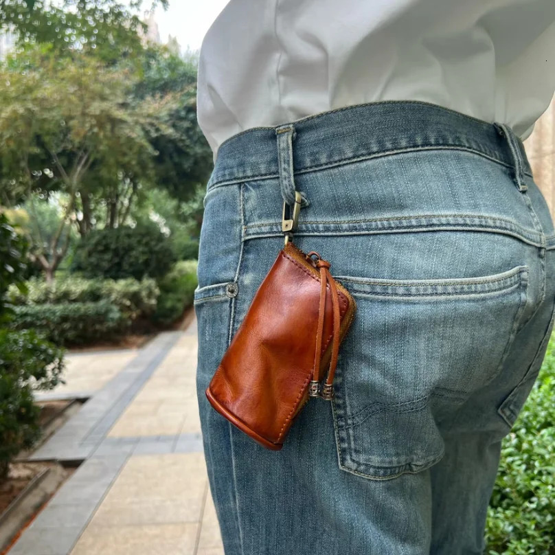 Luxurious Genuine Leather Key Bag Coin Purse Zipper Clutch Wallets Fashion Women Men Housekeeper Card Key Holder Organizer Pouch 250311