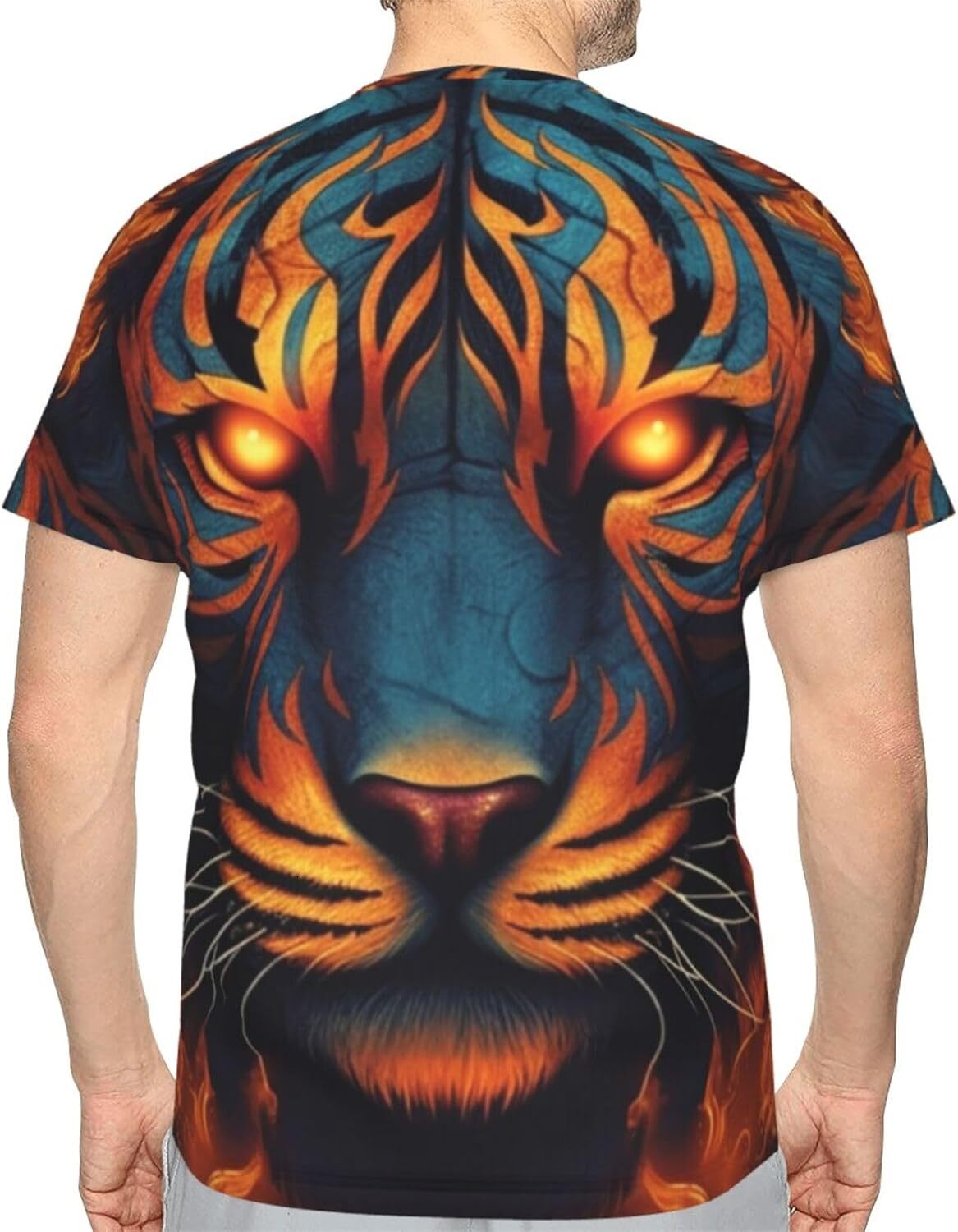 Mens T shirt Colorful Tiger Pattern Men's Women's T-Shirt Modern Graffiti Art 3D Printed Novelty Short Sleeve Unisex Fashion Tee tee Casual 
