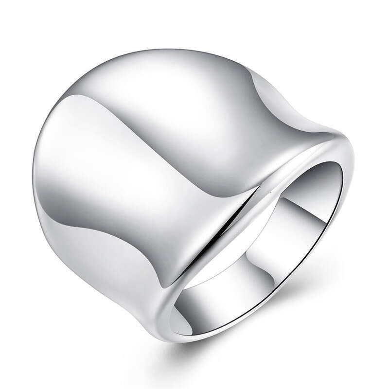 Heavy Industry Casting Exaggerated Wide Face with Personalized Curvature, Men's and Women's Gold Thumb Plate Ring, Finger Ring