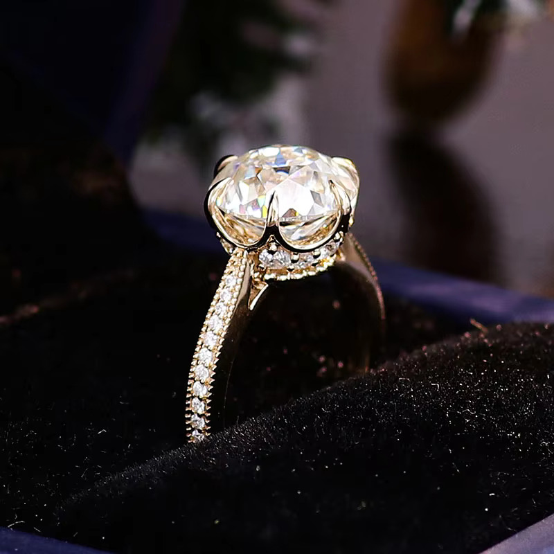 Moissanite Diamond Engagement Ring for Women 10K 14K 18K Gold 925 Silver Promise Jewelry Wedding Rings