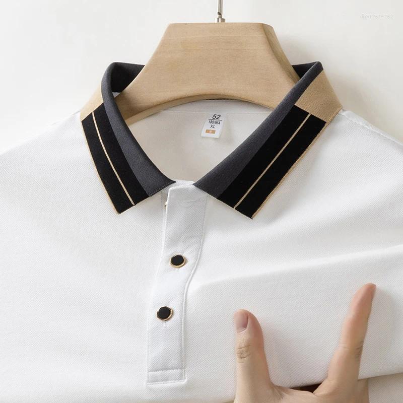 Mens Polos 2025 Collar Polo Shirt Short Sleeved Sweat Absorbing Tops 01