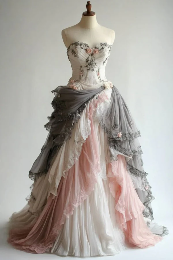 Ruched Colorful Prom Dresses Sweetheart Neckline Sleeveless A-Line Vintage Evening Gowns Lace Appliques Pleats Long Tulle Formal Reception Dress 2025