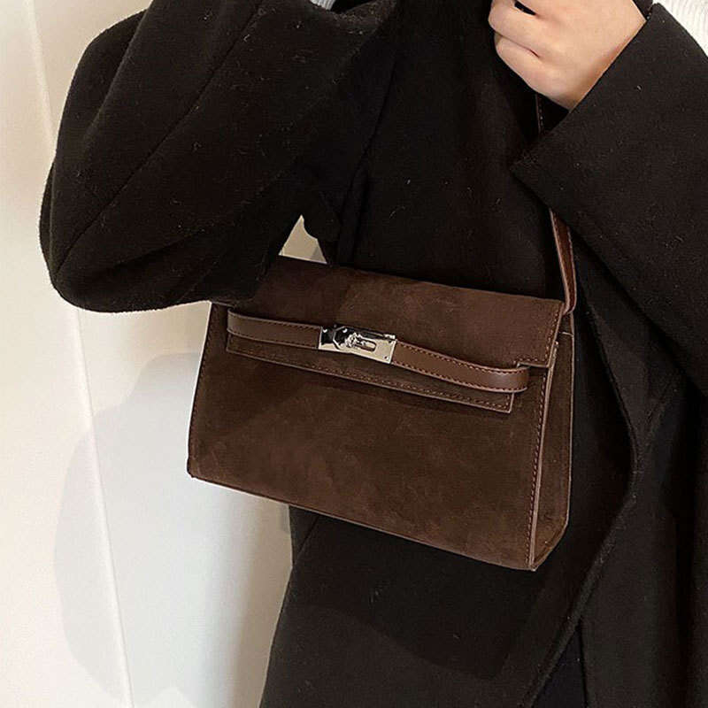 Women's Bags handbag Single shoulder women's autumn winter new item, frosted fashionable and versatile crossbody bag, large capacity work co