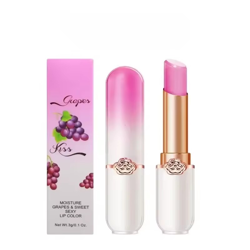Peach Color Lip Balm Crystal Temperature Change Lipstick Girl Moisturizing Long-Lasting Lip Gloss Makeup Lip Care Repair Cosmetic