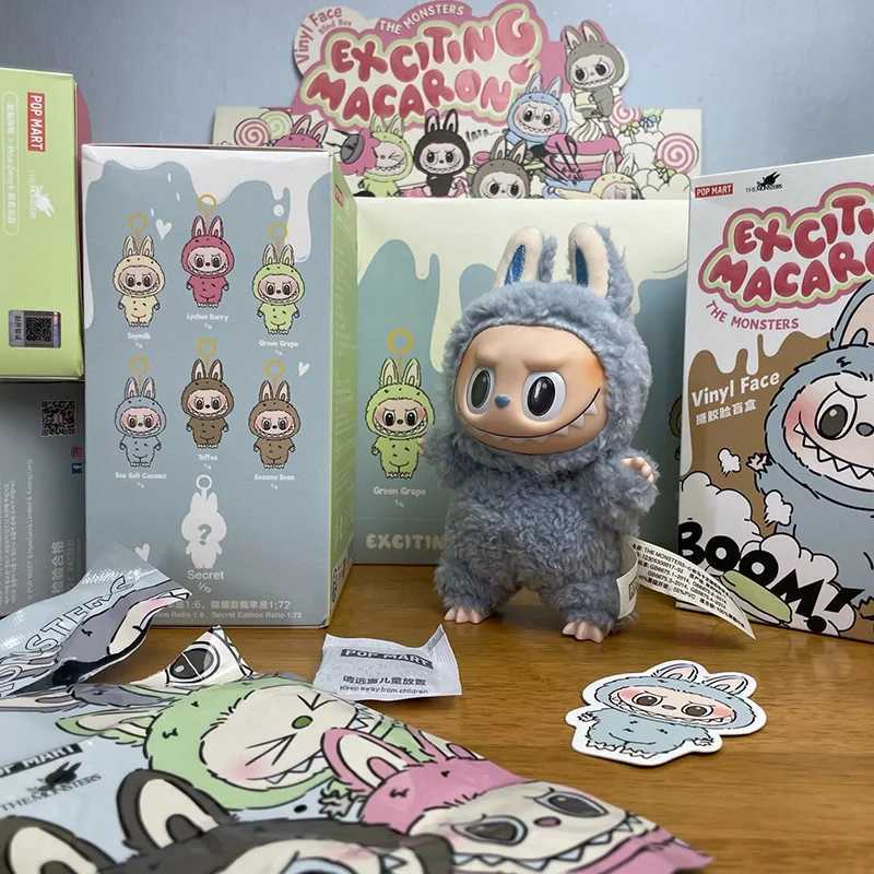 Labu Heartbeat Macaroon Sit Par Vinyl Face Surprise Blind Box Labu Macaroon 1st Generation 2nd Generation Plush Doll Z250312