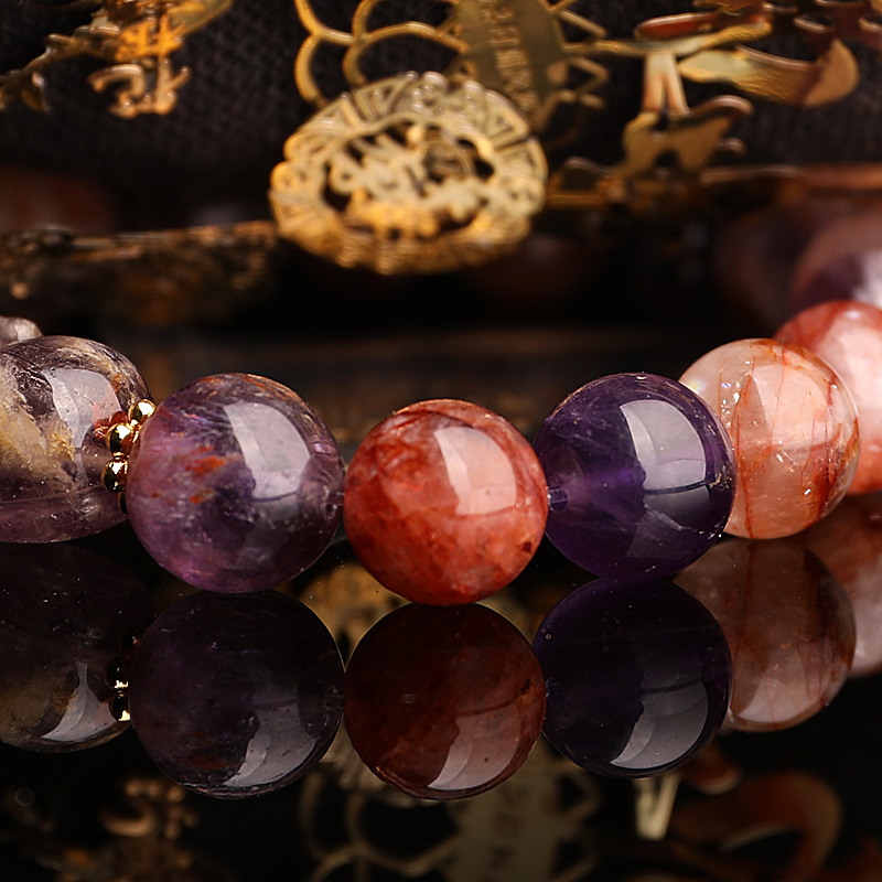 Nine Purple Fire Tenglong Bracelet Golden Dragon Tengfei Shunti Toukui Pixi Amethyst