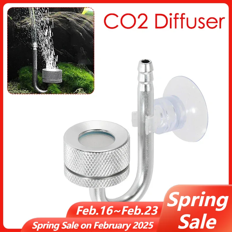 Aluminum Alloy CO2 Diffusers Atomizer Aquarium Carbon Dioxide Diffusers Refiner 2m 4x6mm Air Tube CO2 Reactor Kit Accessories