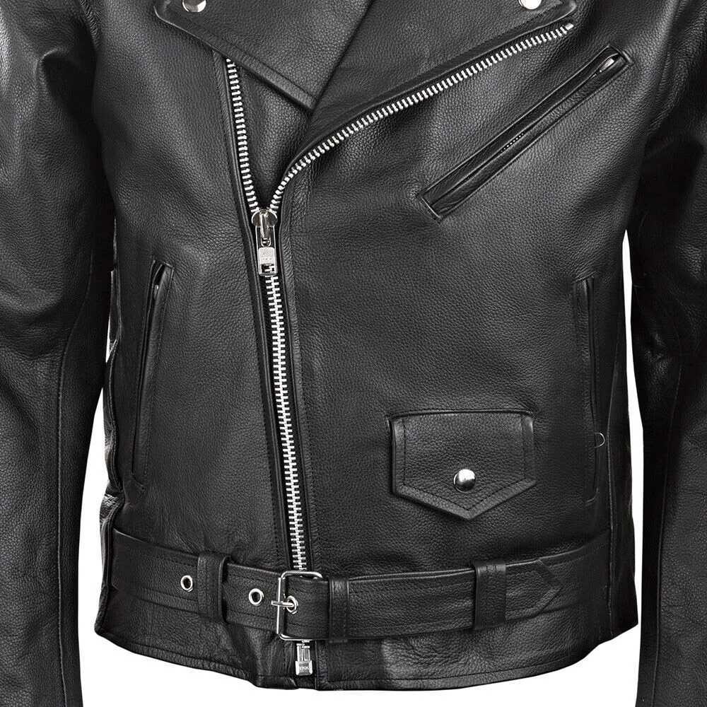 Men PU Leather Jacket Motorcycle Fashion Slim Fit Leather CoatT250311